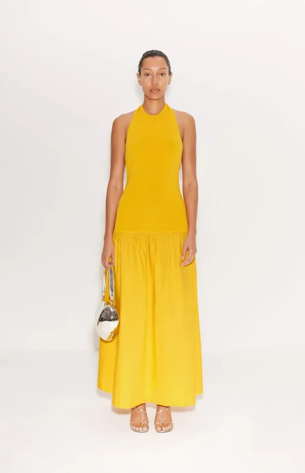 Simon Miller Poplin Women Junjo Combo Dress In Sherbert Orange