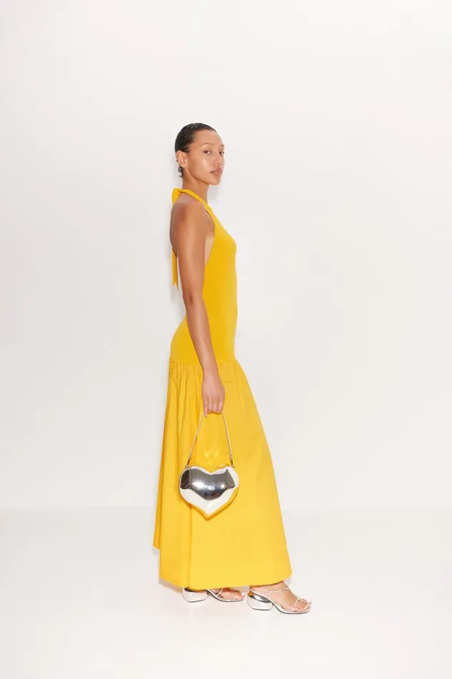 Simon Miller Poplin Women Junjo Combo Dress In Sherbert Orange Simon Miller Poplin Women Junjo Combo Dress In Sherbert Orange