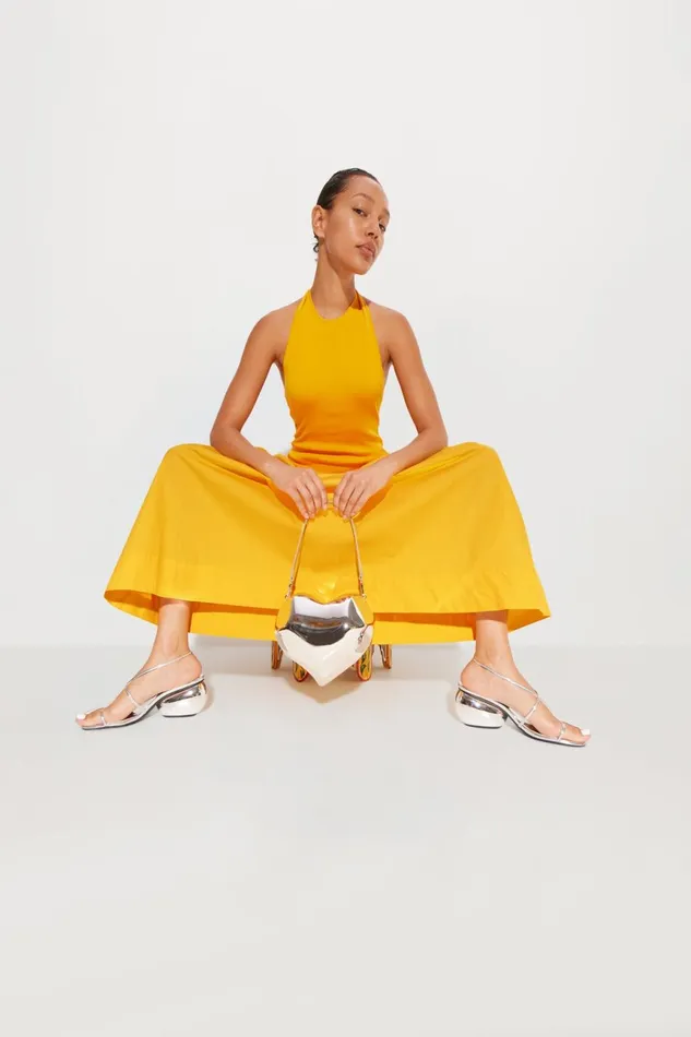 Simon Miller Poplin Women Junjo Combo Dress In Sherbert Orange Simon Miller Poplin Women Junjo Combo Dress In Sherbert Orange