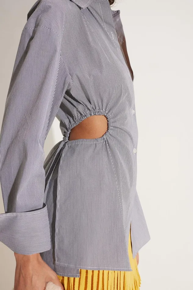 Simon Miller Poplin Women Lolo Poplin Top In Pinstripe Cotton Simon Miller Poplin Women Lolo Poplin Top In Pinstripe Cotton