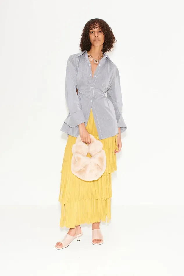 Simon Miller Poplin Women Lolo Poplin Top In Pinstripe Cotton Simon Miller Poplin Women Lolo Poplin Top In Pinstripe Cotton