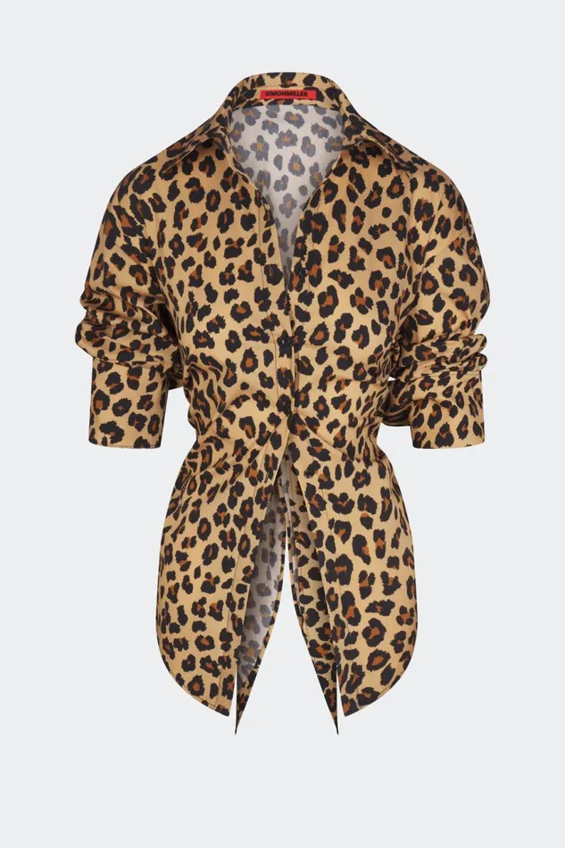 Simon Miller Sets Women Loch Poplin Button Up In Cheetah Cotton