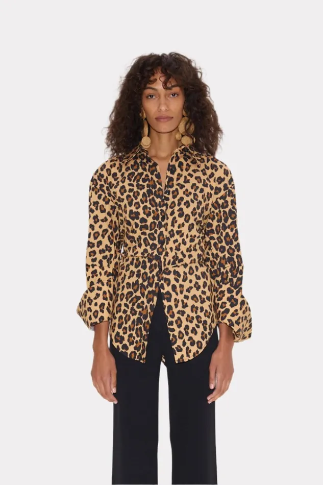 Simon Miller Sets Women Loch Poplin Button Up In Cheetah Cotton Simon Miller Sets Women Loch Poplin Button Up In Cheetah Cotton