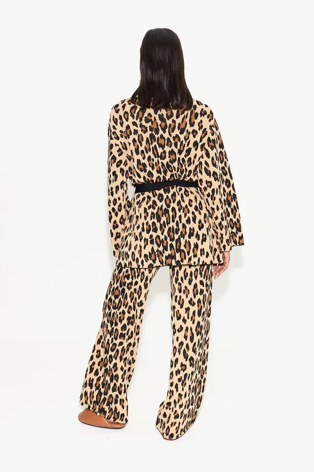 Simon Miller Sweaters Women Simon Miller Max Belted Knit Cardigan In Cheetah Simon Miller Sweaters Women Simon Miller Max Belted Knit Cardigan In Cheetah