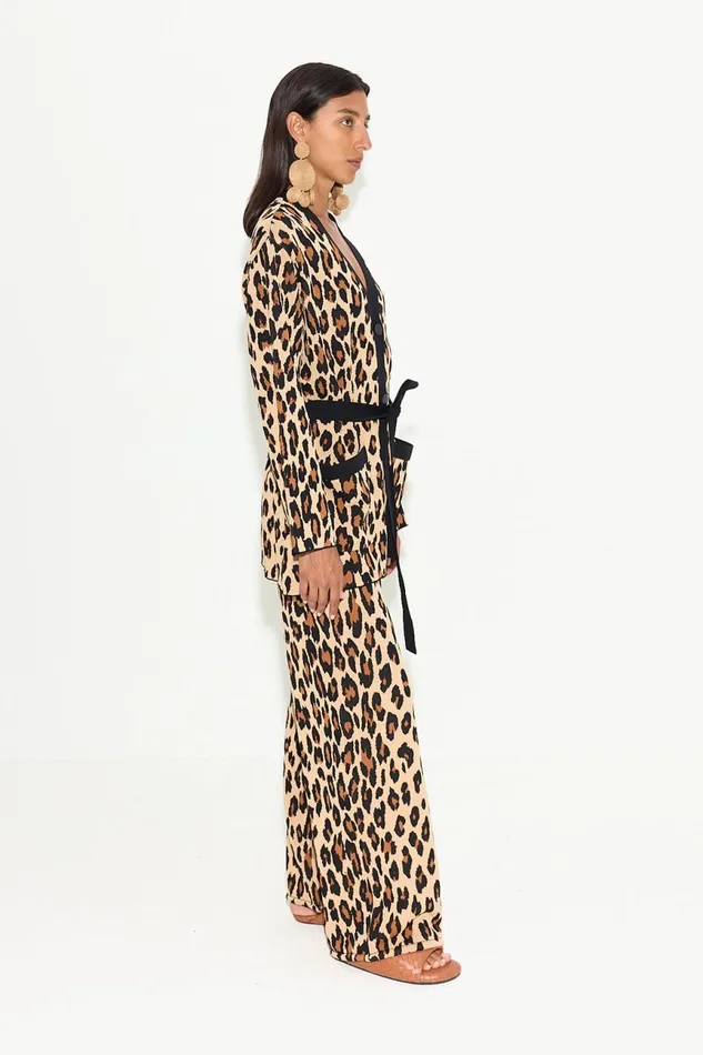 Simon Miller Sweaters Women Simon Miller Max Belted Knit Cardigan In Cheetah Simon Miller Sweaters Women Simon Miller Max Belted Knit Cardigan In Cheetah