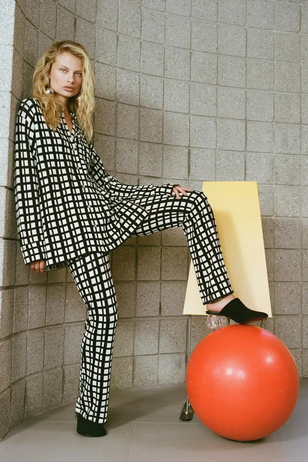 Simon Miller Tops Women Blaz Knit Jacket In Windowpane Simon Miller Tops Women Blaz Knit Jacket In Windowpane