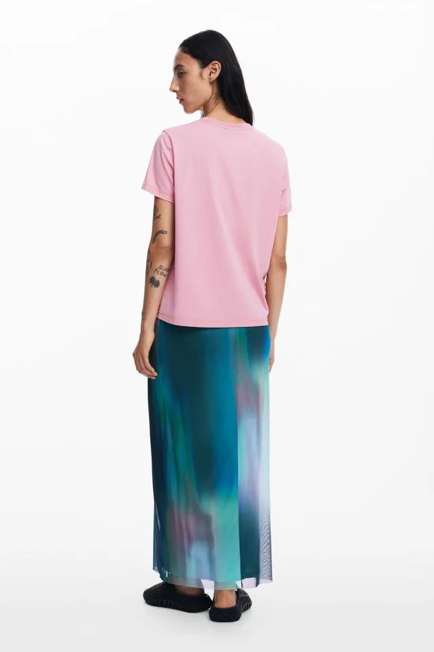Skirts And Shorts Women Desigual Tulle Skirt With Gradient Effect Green