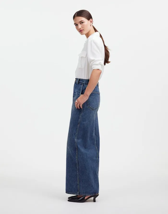 Skirts Women Madewell Alexa Chung For Madewell Denim Maxi Skirt In Croswell Wash Croswell Wash