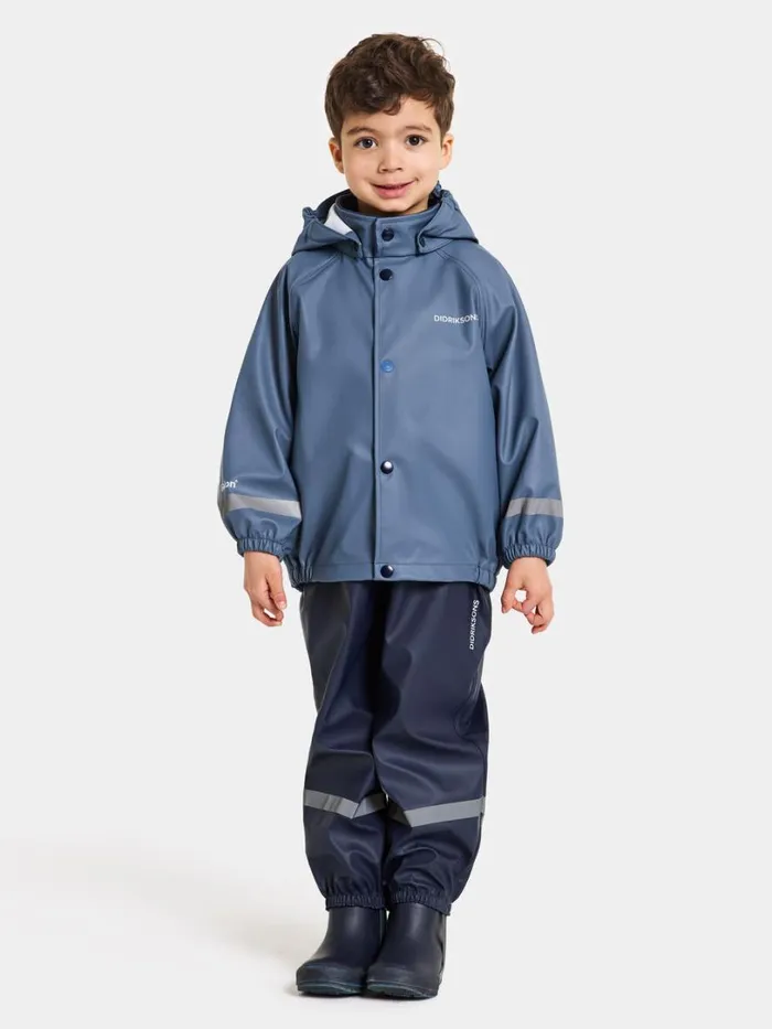Slaskeman Kids039 Set Galon True Blue Kids Didriksons Unlined Rain Set