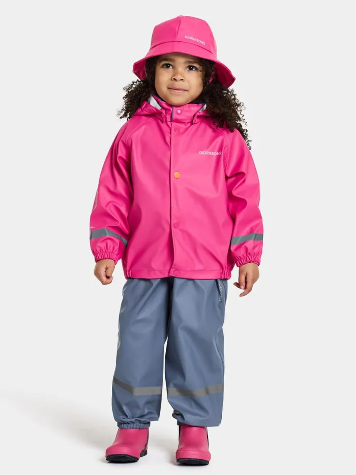 Slaskeman Kids039 Set Galon True Pink Kids Didriksons Unlined Rain Set