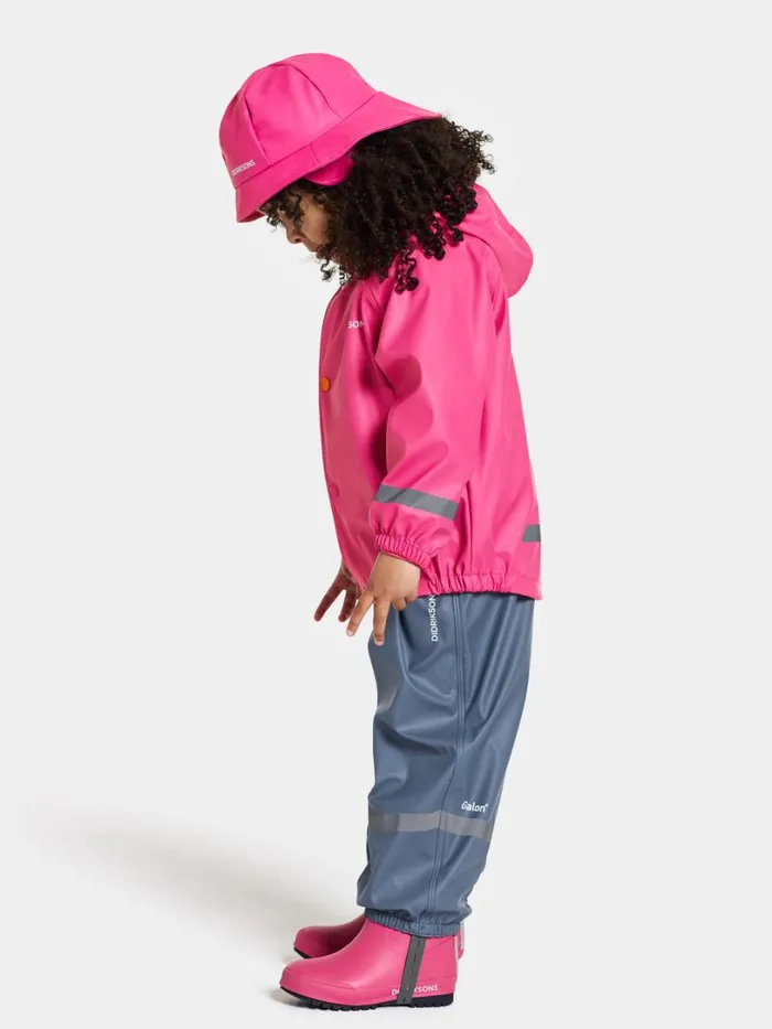 Slaskeman Kids039 Set Galon True Pink Kids Didriksons Unlined Rain Set