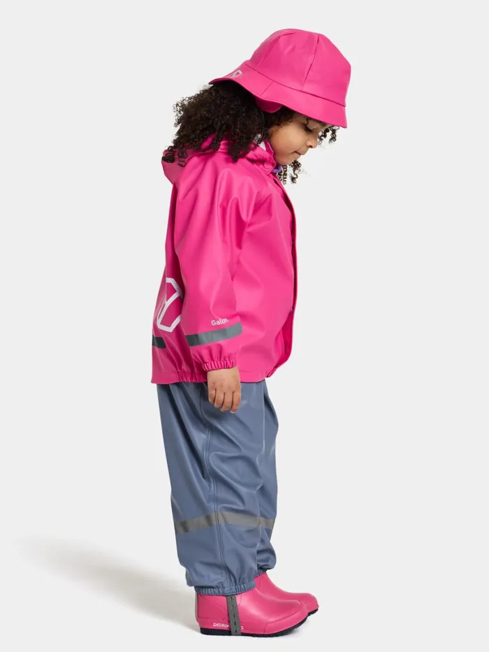 Slaskeman Kids039 Set Galon True Pink Kids Didriksons Unlined Rain Set