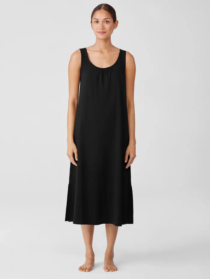 Sleepwear Women Eileen Fisher Organic Cotton Interlock Scoop Neck Sleep Dress Black Sleepwear Women Eileen Fisher Organic Cotton Interlock Scoop Neck Sleep Dress Black