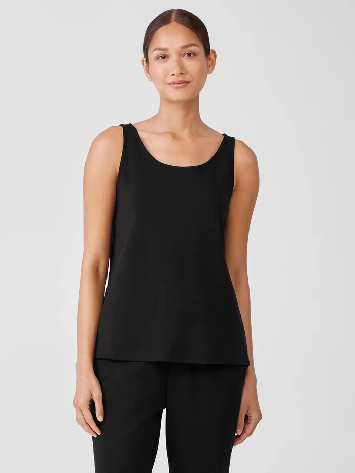 Sleepwear Women Eileen Fisher Organic Cotton Interlock Scoop Neck Sleep Tank Black Sleepwear Women Eileen Fisher Organic Cotton Interlock Scoop Neck Sleep Tank Black