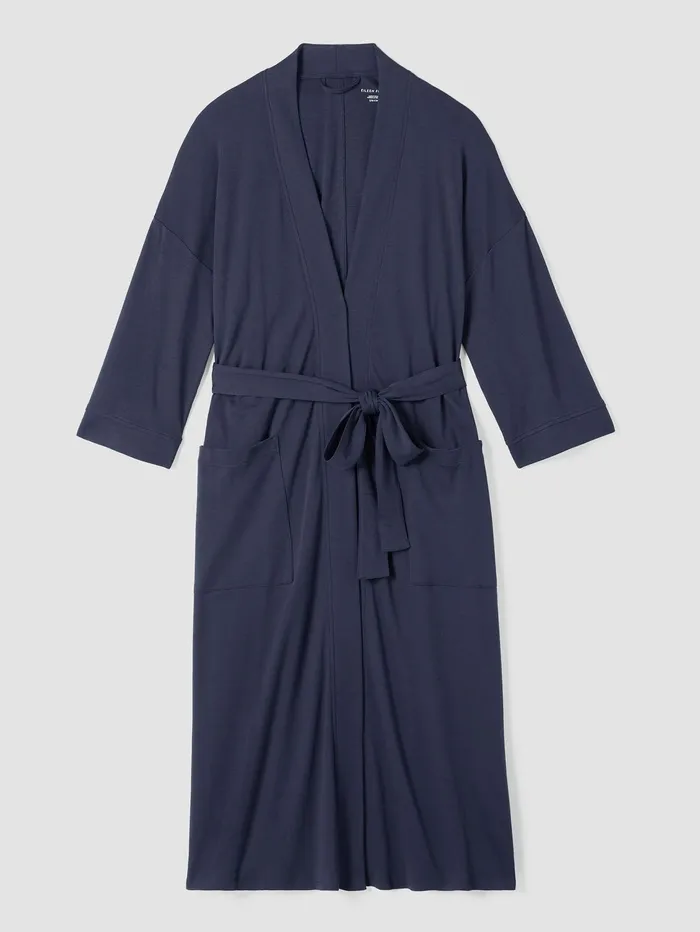 Sleepwear Women Eileen Fisher Organic Cotton Interlock Sleep Robe Indigo