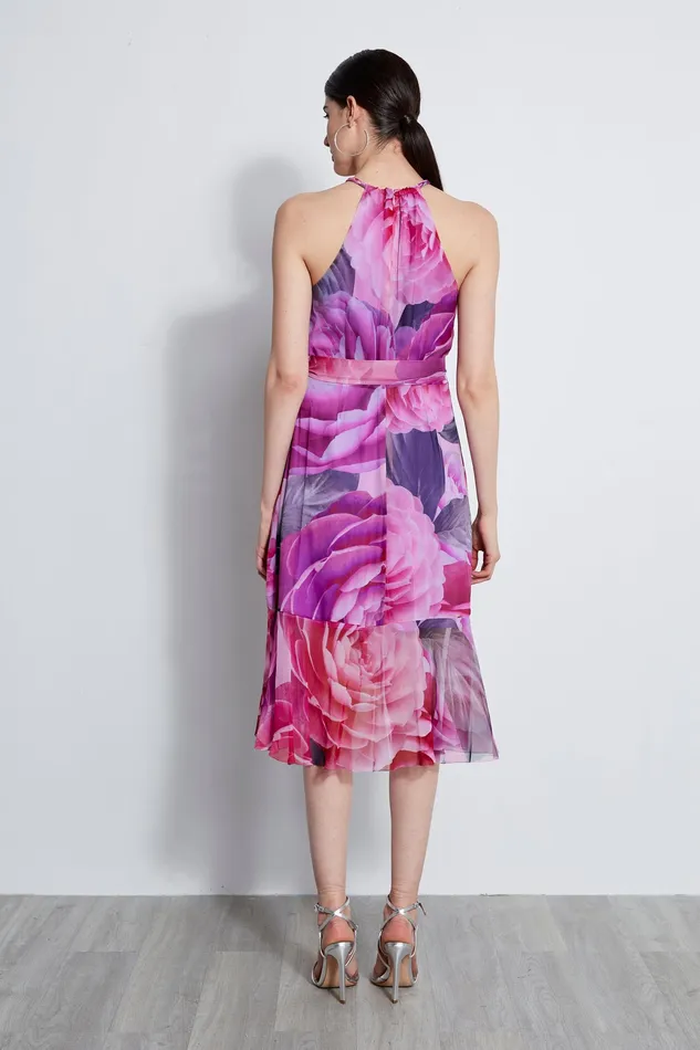 Sleeveless Dresses Women Elie Tahari Silk Fantasy Floral Midi Dress MULTI