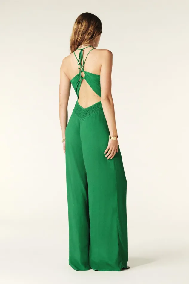 Sleeveless Jumpsuit Happy Green Women Baandsh Jumpsuits and Overalls