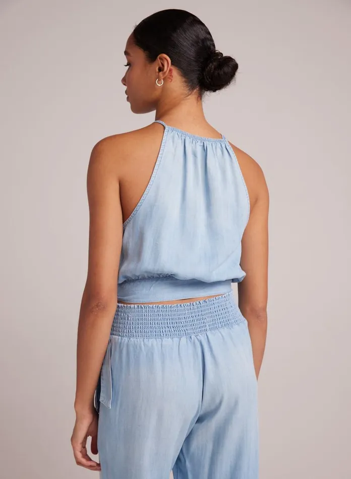 Sleeveless Women Bella Dahl Side Tie Button Halter 8211 Caribbean Wash Sleeveless Women Bella Dahl Side Tie Button Halter 8211 Caribbean Wash