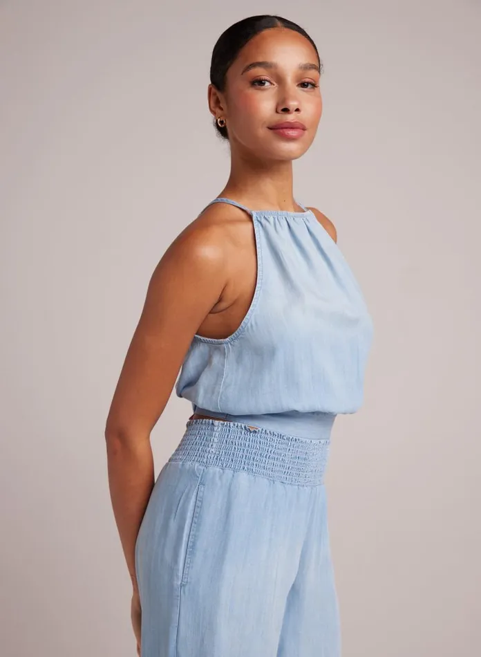 Sleeveless Women Bella Dahl Side Tie Button Halter 8211 Caribbean Wash Sleeveless Women Bella Dahl Side Tie Button Halter 8211 Caribbean Wash
