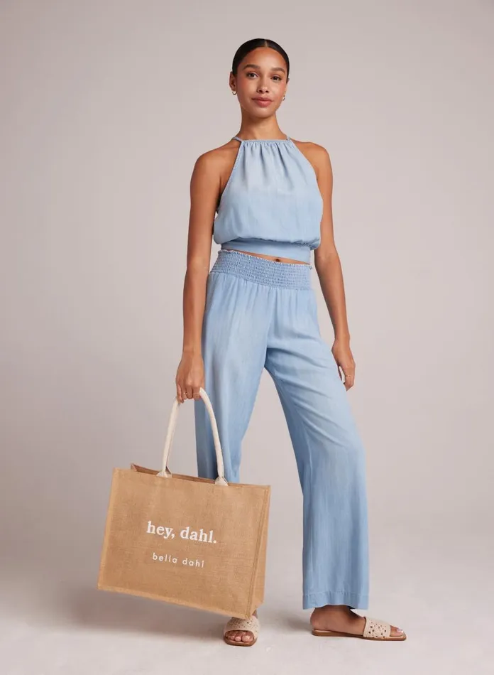 Sleeveless Women Bella Dahl Side Tie Button Halter 8211 Caribbean Wash Sleeveless Women Bella Dahl Side Tie Button Halter 8211 Caribbean Wash