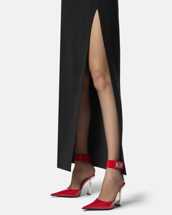 Slice Patent Slingback Pumps 105 Mm Red Women Versace Pumps and Slingbacks