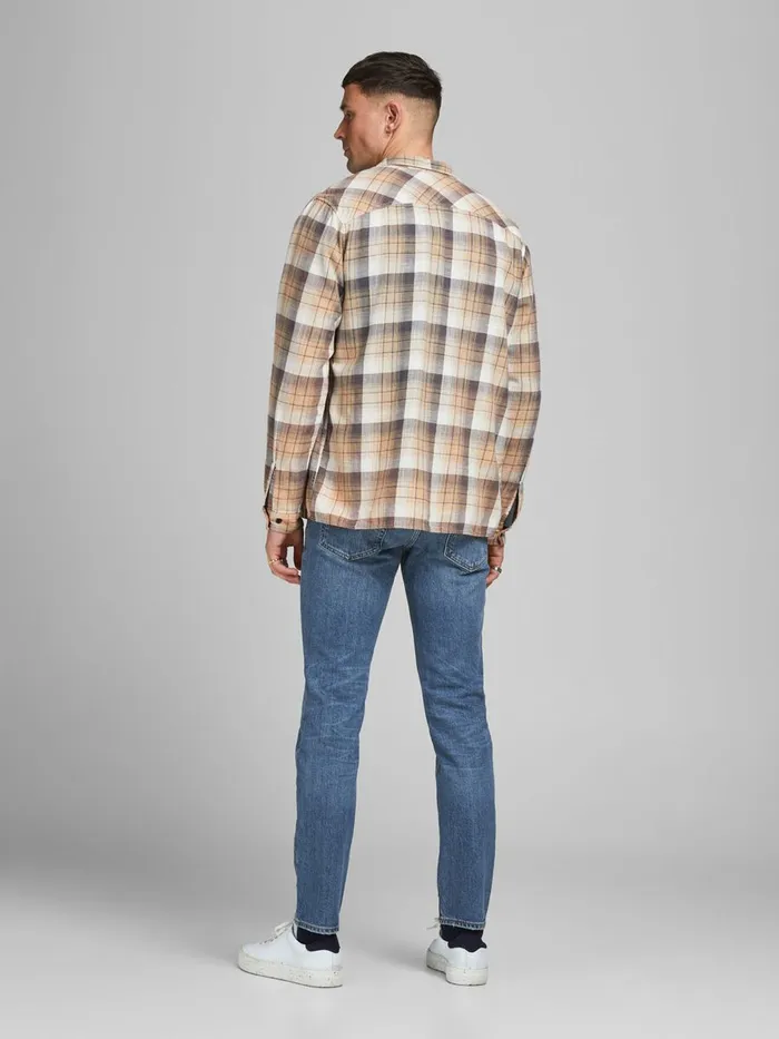 Slim and Straight Jeans JACK and JONES Mens TIM ORIGINAL AM 231 SLIMSTRAIGHT FIT JEANS Blue Blue Denim