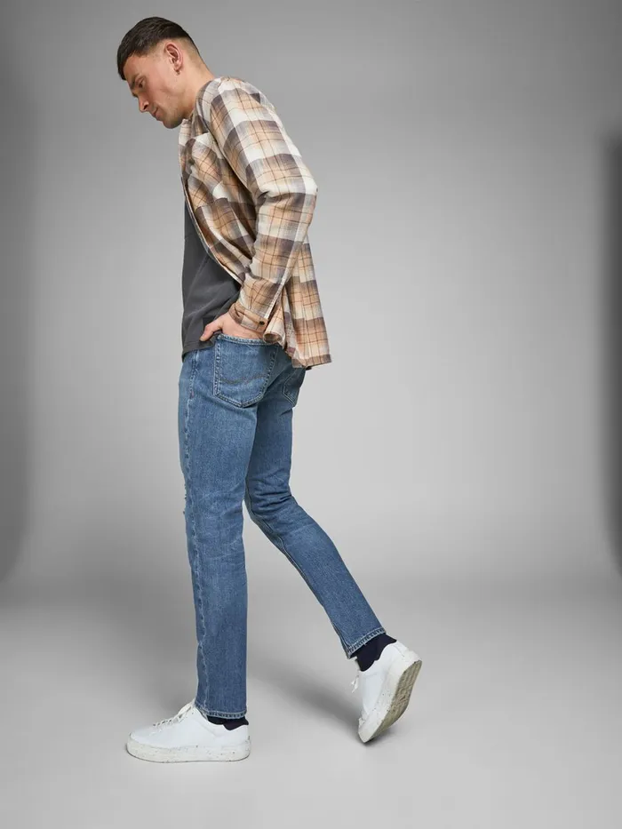 Slim and Straight Jeans JACK and JONES Mens TIM ORIGINAL AM 231 SLIMSTRAIGHT FIT JEANS Blue Blue Denim