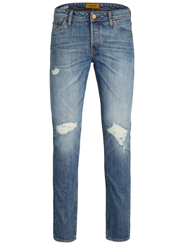 Slim and Straight Jeans JACK and JONES Mens TIM ORIGINAL AM 231 SLIMSTRAIGHT FIT JEANS Blue Blue Denim