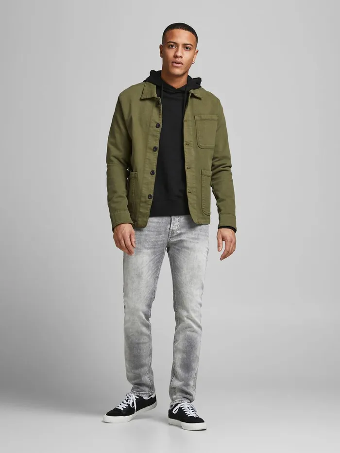 Slim and Straight Jeans JACK and JONES Mens TIM ORIGINAL JOS 622 SLIMSTRAIGHT FIT JEANS Grey Grey Denim