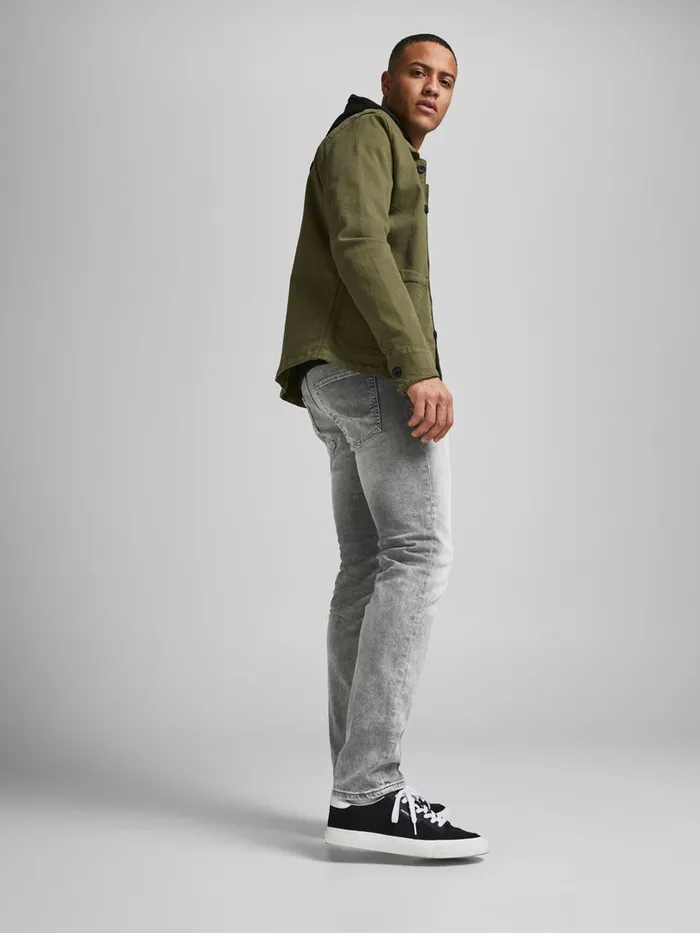 Slim and Straight Jeans JACK and JONES Mens TIM ORIGINAL JOS 622 SLIMSTRAIGHT FIT JEANS Grey Grey Denim