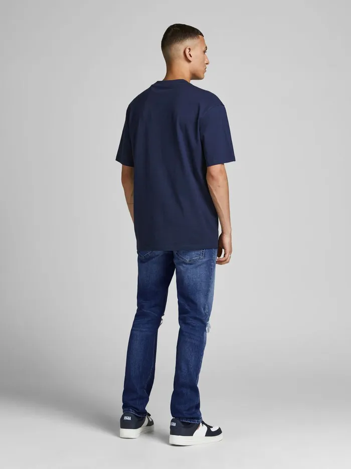 Slim and Straight Jeans JACK and JONES Mens TIM ORIGINAL SPK 001 SLIMSTRAIGHT FIT JEANS Blue Blue Denim
