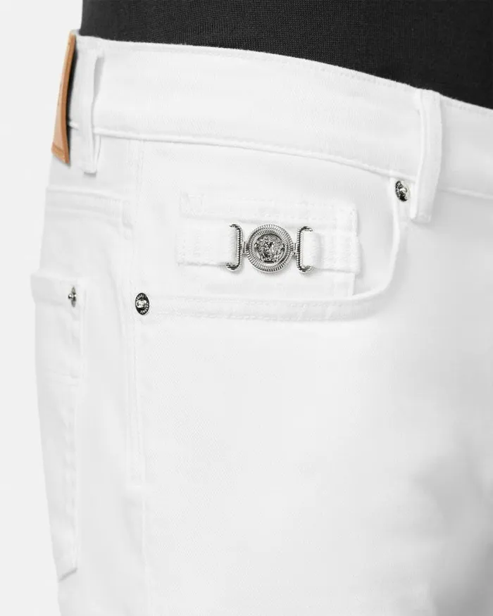 SlimFit Jeans White Men Versace Pants and Shorts