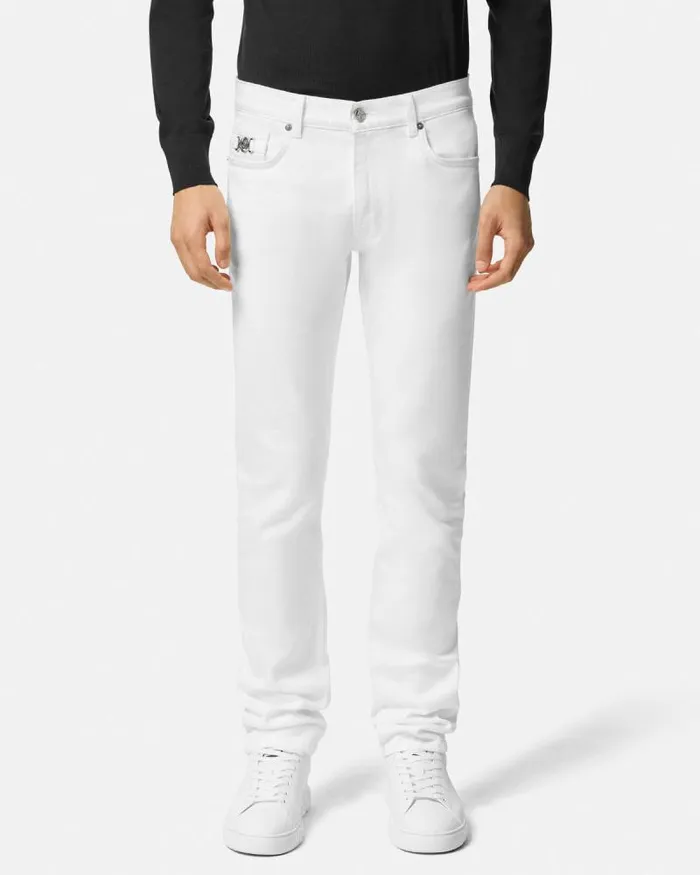SlimFit Jeans White Men Versace Pants and Shorts