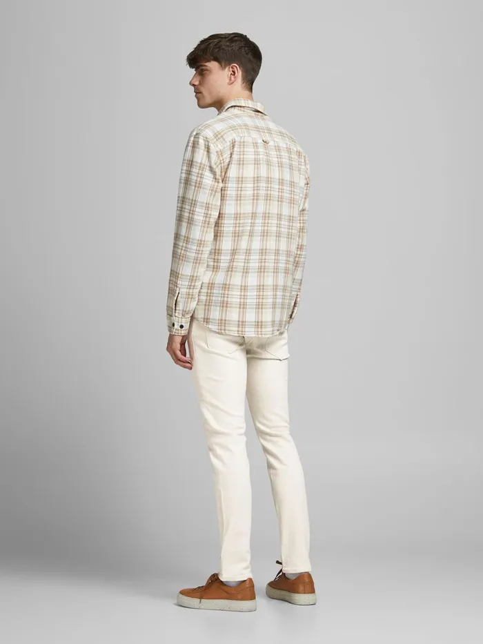 Slim Jeans JACK and JONES Mens GLENN FELIX CJ 340 SLIM FIT JEANS White Ecru