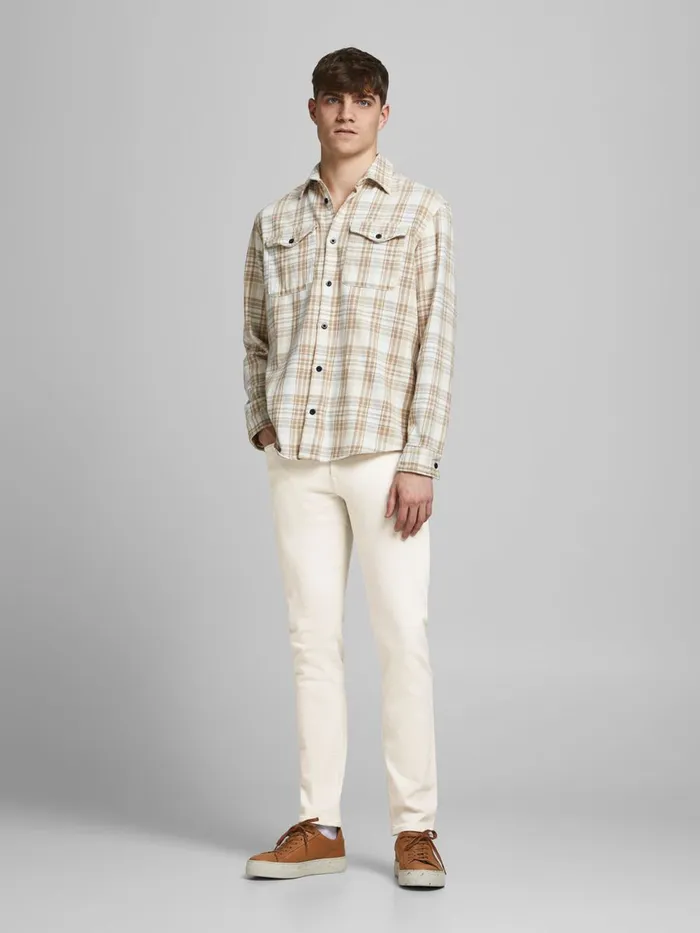 Slim Jeans JACK and JONES Mens GLENN FELIX CJ 340 SLIM FIT JEANS White Ecru