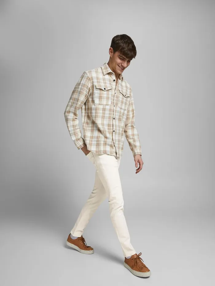 Slim Jeans JACK and JONES Mens GLENN FELIX CJ 340 SLIM FIT JEANS White Ecru