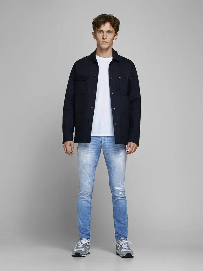 Slim Jeans JACK and JONES Mens GLENN ORG JOS 588 LID 50SPS SLIM FIT JEANS Blue Blue Denim