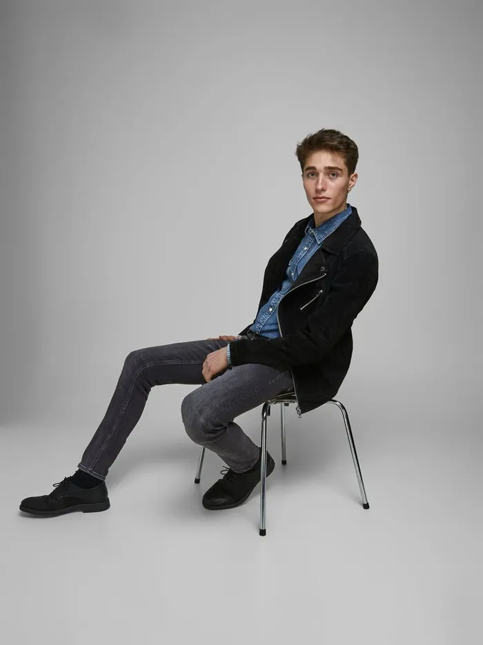Slim Jeans JACK and JONES Mens GLENN ORIGINAL AM 817 SLIM FIT JEANS Grey Black Denim