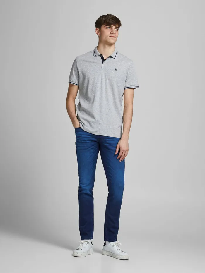 Slim Jeans JACK and JONES Mens GLENN ORIGINAL GE 106 INDIGO KNIT SLIM FIT JEANS Blue Blue Denim
