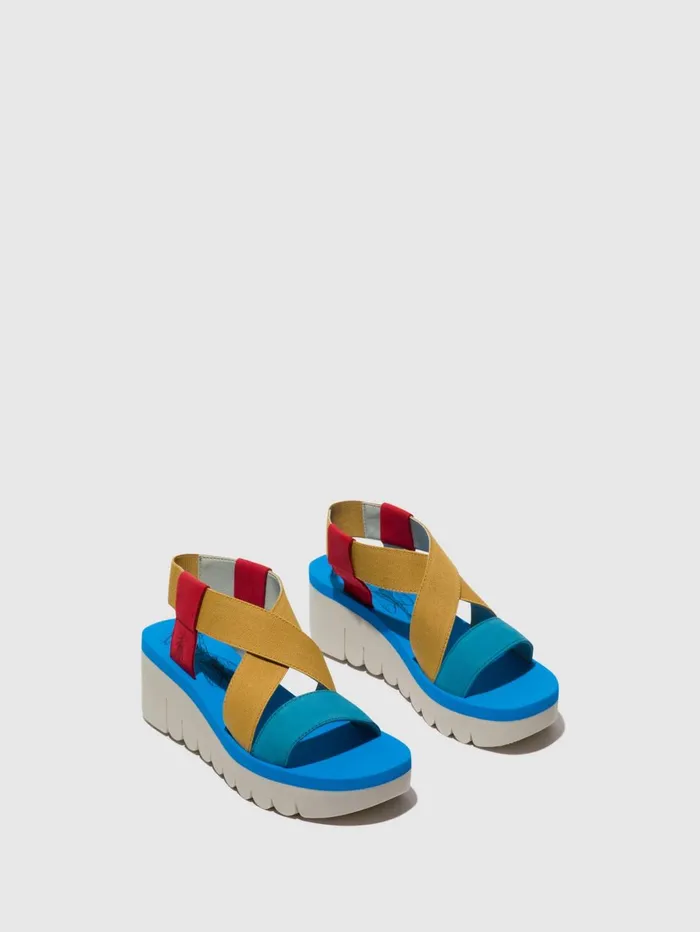 SlingBack Sandals YABI922FLY LIPSTICK REDYELLOWAZURRE Women Fly London Sandals