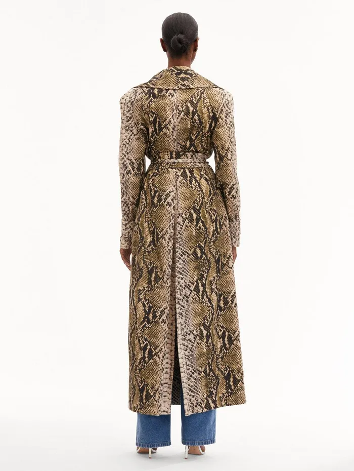 Snake Cotton Trench Coat Olive Women Oscar De La Renta Jackets and Coats Snake Cotton Trench Coat Olive Women Oscar De La Renta Jackets and Coats