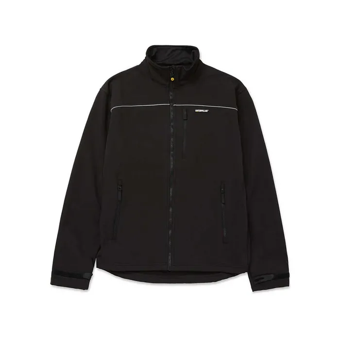 Soft Shell Jacket Black Men Cat Footwear Waterproof