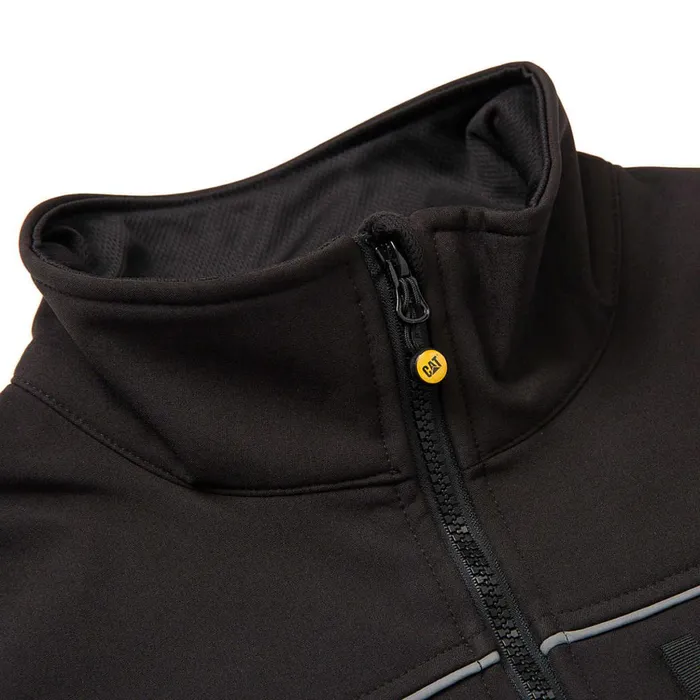 Soft Shell Jacket Black Men Cat Footwear Waterproof