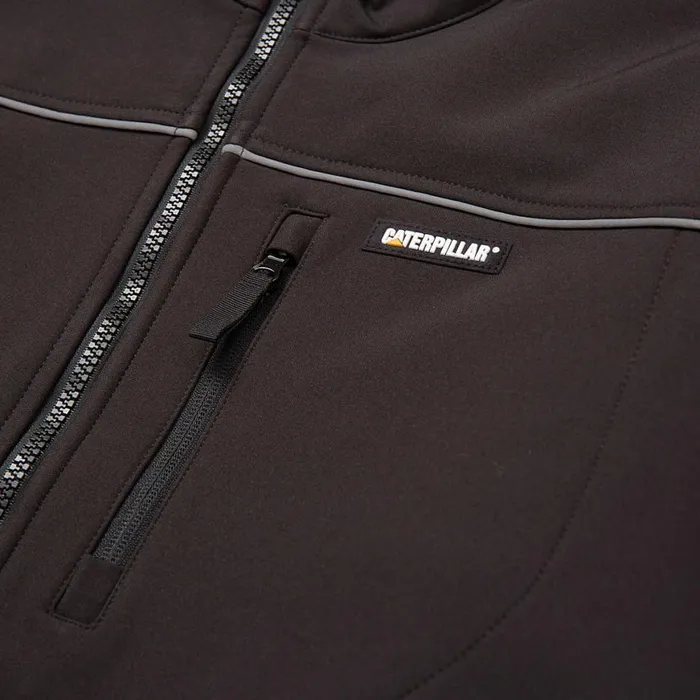 Soft Shell Jacket Black Men Cat Footwear Waterproof