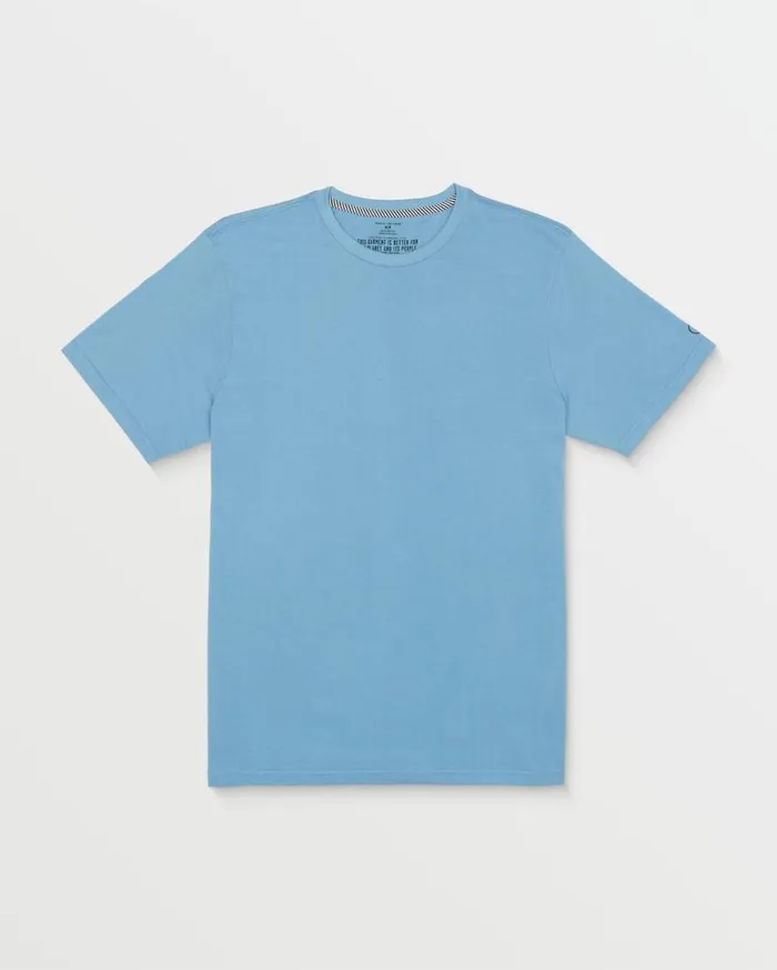Solid Short Sleeve Tee 8211 Blue Rinse Mens Volcom TShirts and Tanks