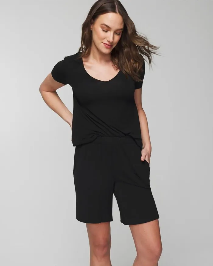 Soma Cool Nights LongLength Pajama Shorts Black Women Matching Sets and Separates Soma Cool Nights LongLength Pajama Shorts Black Women Matching Sets and Separates