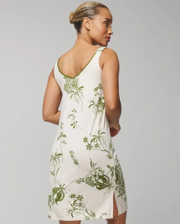 Soma Cool Nights Midi Chemise Shadow Fleur G Parchment Women Matching Sets and Separates
