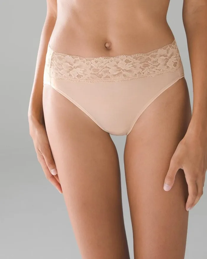 Soma Embraceable Super Soft Signature Lace HighLeg Brief Pale Sand Women Panties Soma Embraceable Super Soft Signature Lace HighLeg Brief Pale Sand Women Panties