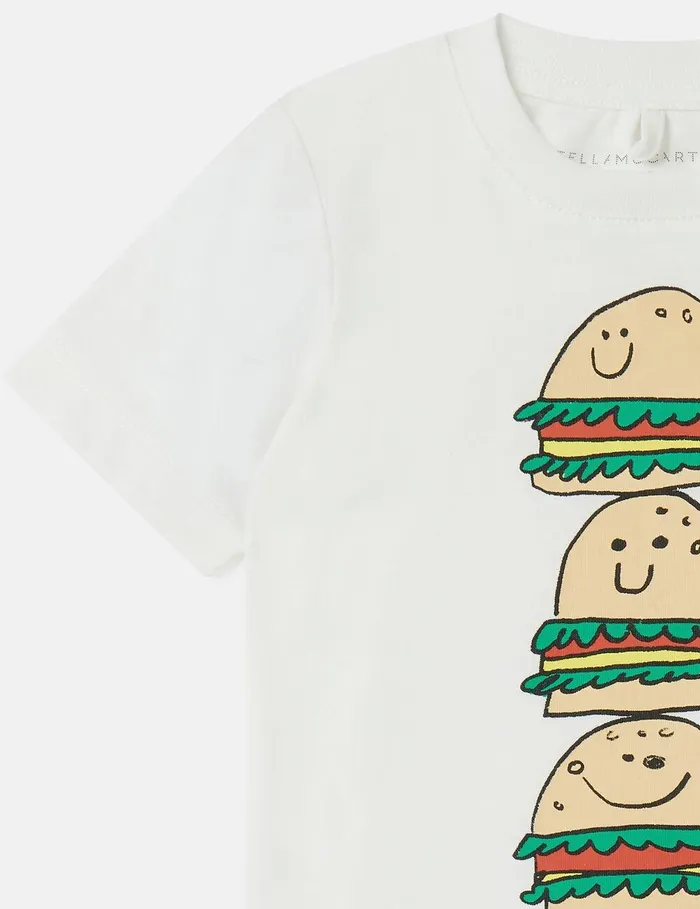 Stella McCartney Baby Boys Kids Veggie Burger Stack TShirt Ivory Stella McCartney Baby Boys Kids Veggie Burger Stack TShirt Ivory