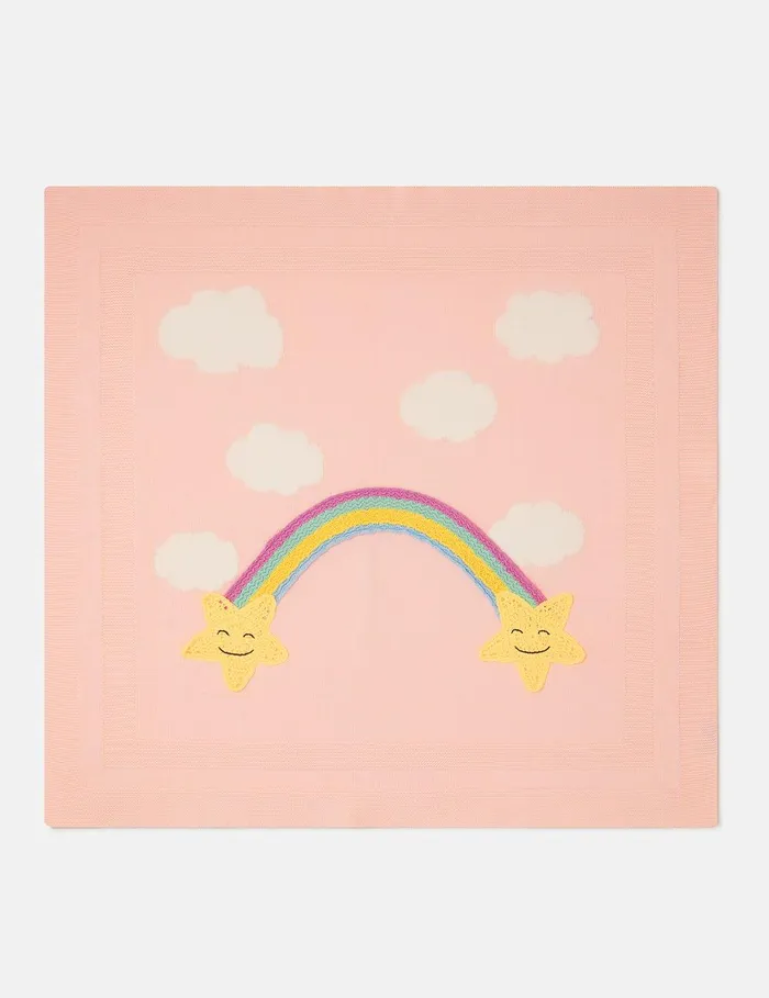 Stella McCartney Baby Girls Kids Star Embroidered Reversible Blanket Multicolour Stella McCartney Baby Girls Kids Star Embroidered Reversible Blanket Multicolour